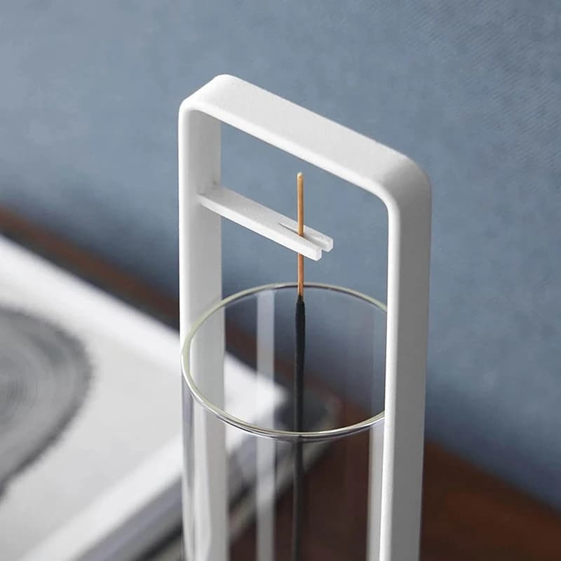 Porta Incenso Rilassante, Raccogli Cenere in Vetro, Design Anti-Cenere Volante per Decorazione Domestica Rimovibile.
