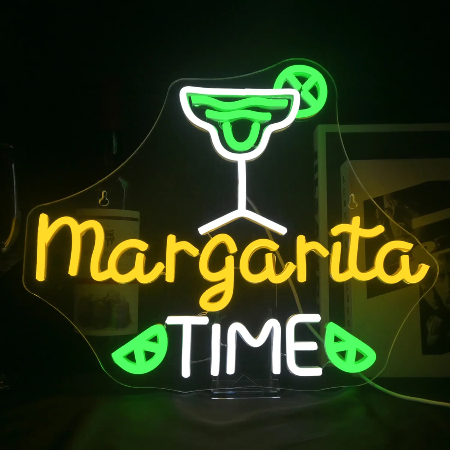 Margarite Time Insegna al neon personalizzata per Bar Club Party Wall Art Letter Decor 5/12V Alimentazione USB Dimmerabile Taverna Shop Decor Luce al neon