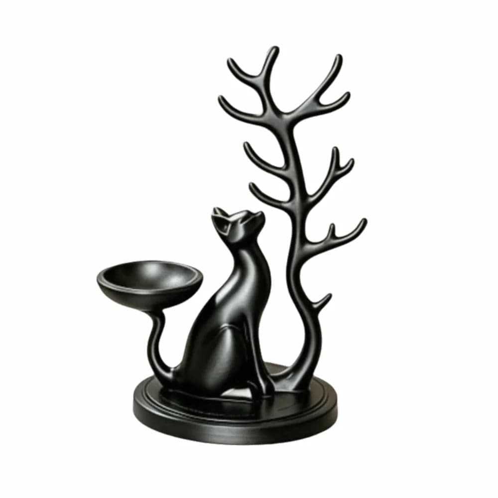 3D Printed Cat Jewelry Tray Desk Organizer Creative Tree Shaped Jewelry Stand Decorations Unique Multifunctional Storage Holder
