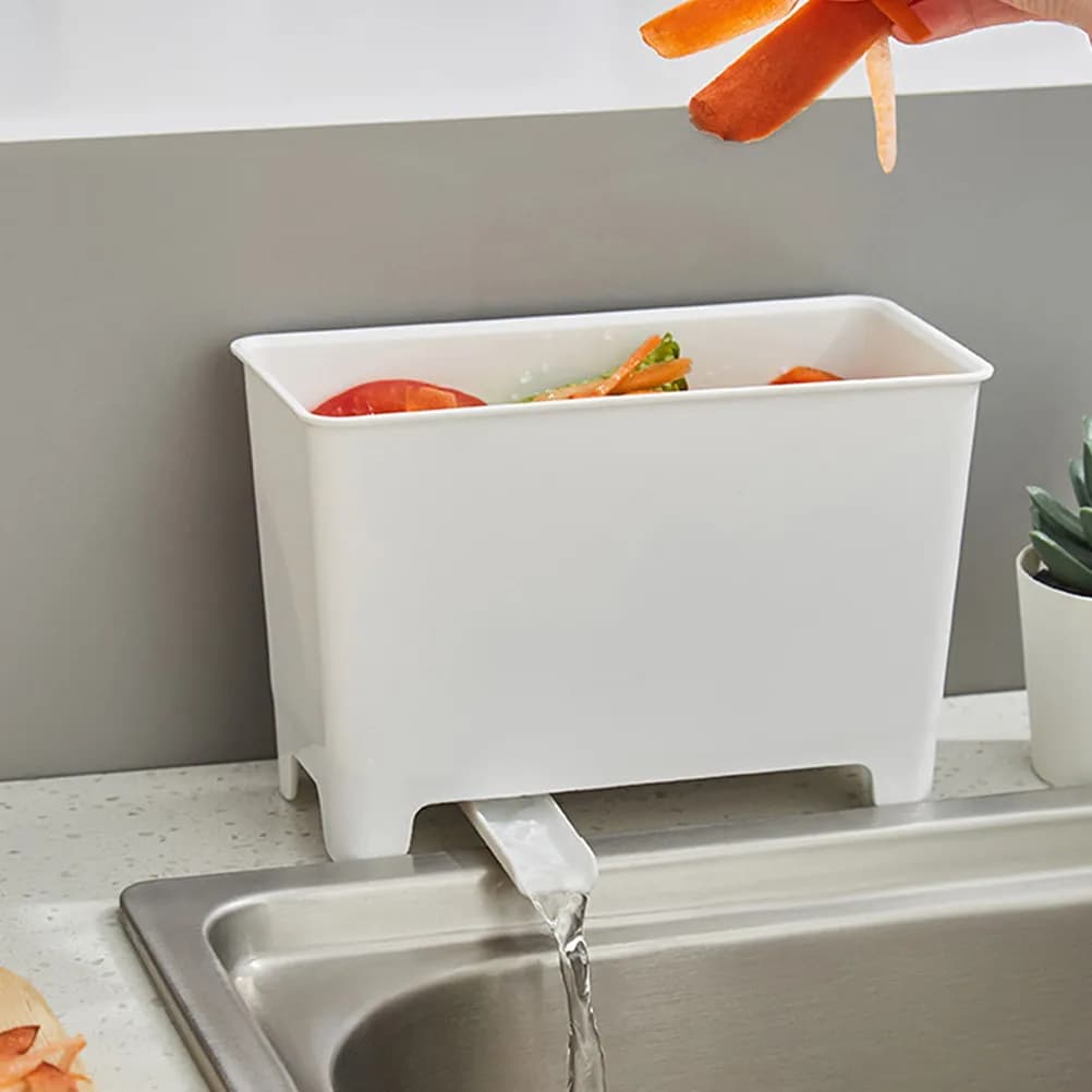 Set di 2 Contenitori per Rifiuti da Cucina, Bidone in Plastica Impermeabile, Organizzatore per Casa e Cucina