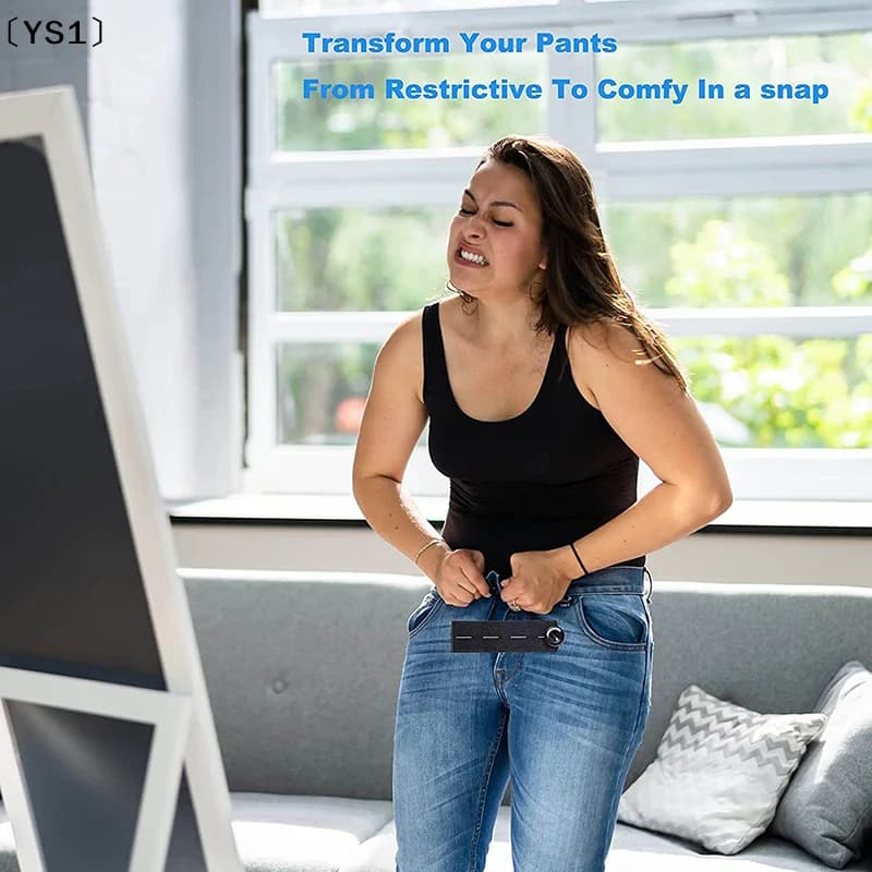 〔YS1〕5 Pezzi Estensore per Pantaloni Unisex, Cintura Elastica per Jeans, Gonne, Pantaloni Premaman, Ganci per Bottoni, Accessori per Cucito Fai-da-Te