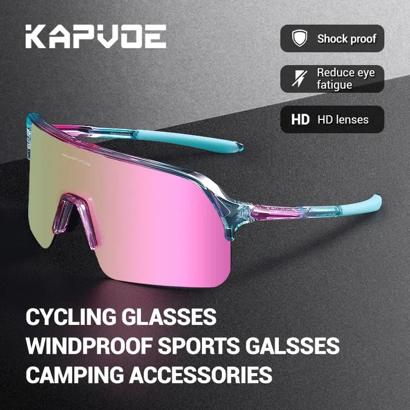 KAPVOE UV400 Cycling Glasses Outdoor Running Sunglasses Sports Hiking Drive Bicycle SunglassesMen Women MTB Road Bike Glasses