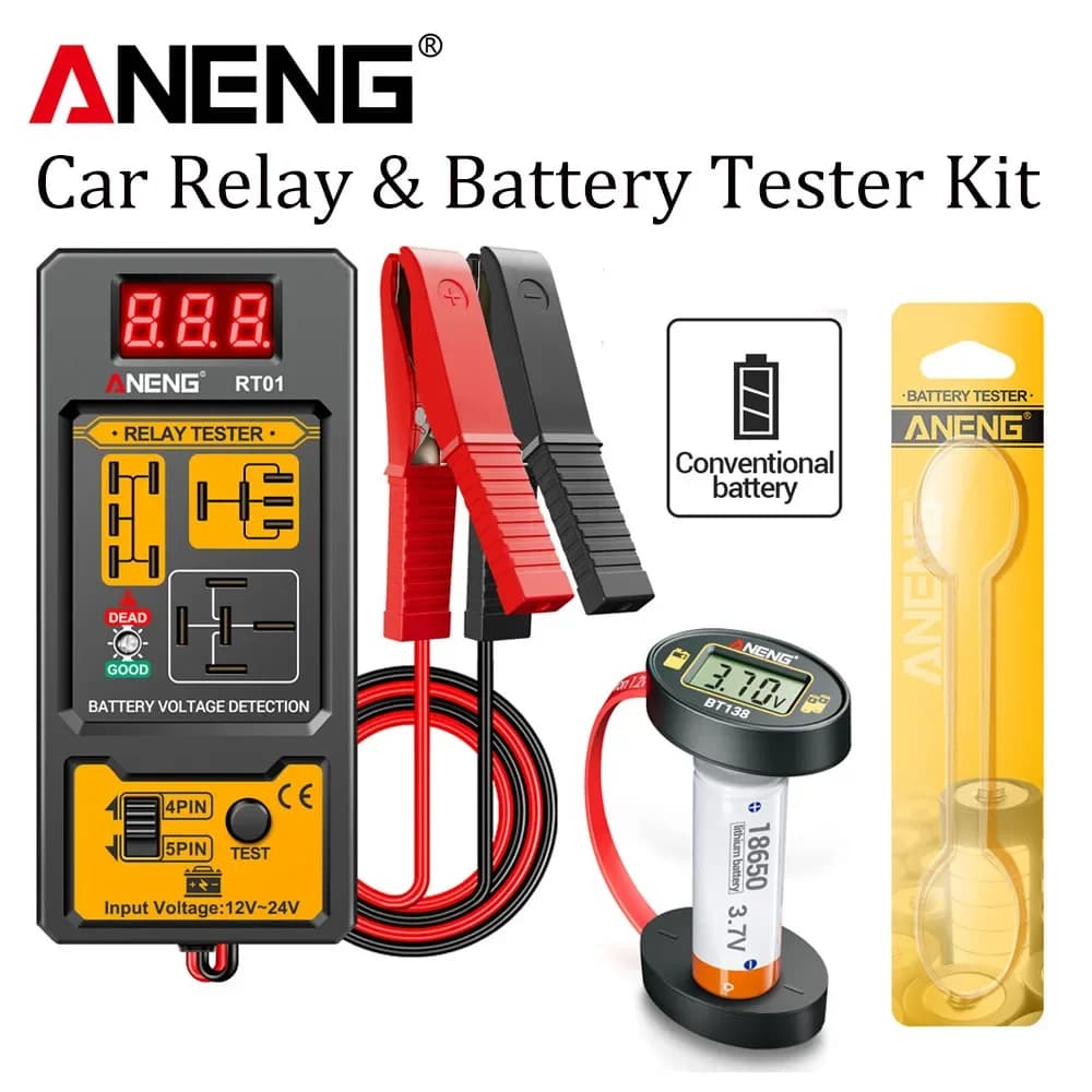 Car Battery Relay 11-25V Detector Digital Universal Kit ANENG RT01+BT138 Battery Level Tester Portable Multi-functional Tools