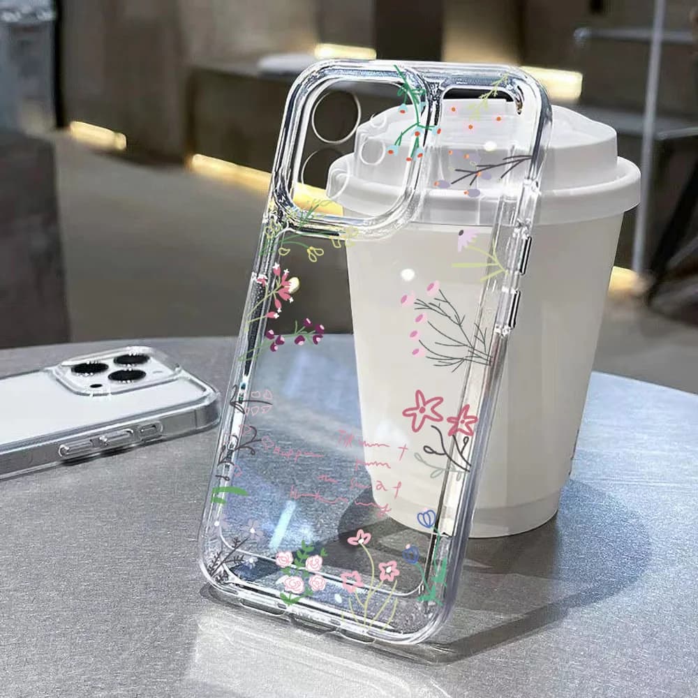 Custodia Morbida Trasparente con Fiori di Ciliegio per iPhone 17 Pro Max, Compatibile con iPhone 11, 15, 12, 13, 14, 16 Pro Max, Air 16e, X, XR, XS Max