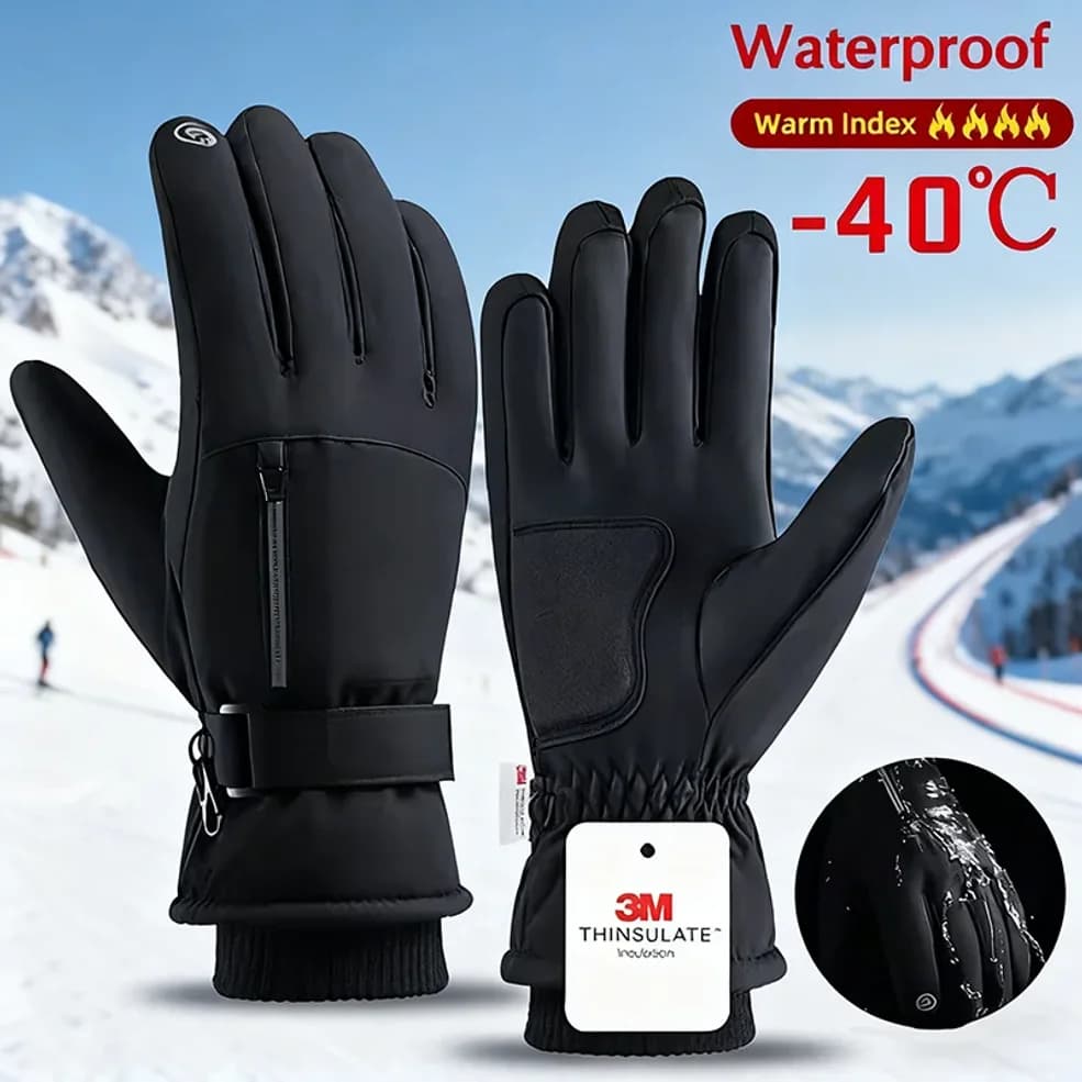 3M Hot Winter Gloves for Outdoor Cycling Unisex Ski Cold Resistant Glove thickened Camping Touch Screen Waterproof