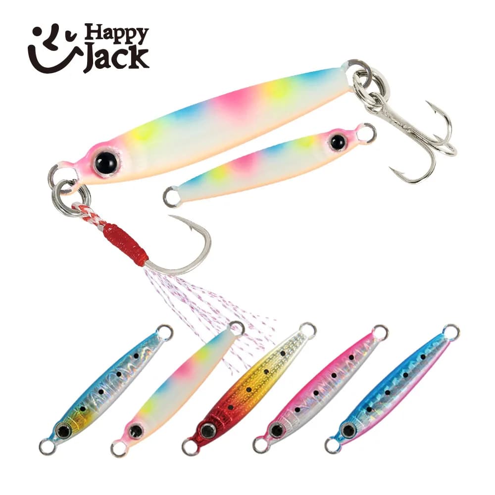 HAPPYJACK nuovo Micro Metallo Jig Esche Da Pesca mirco jig1.5g/3g/5g/7g/10g/15g Shore Casting Jigging Cucchiaio Acqua Salata Esche Artificiali