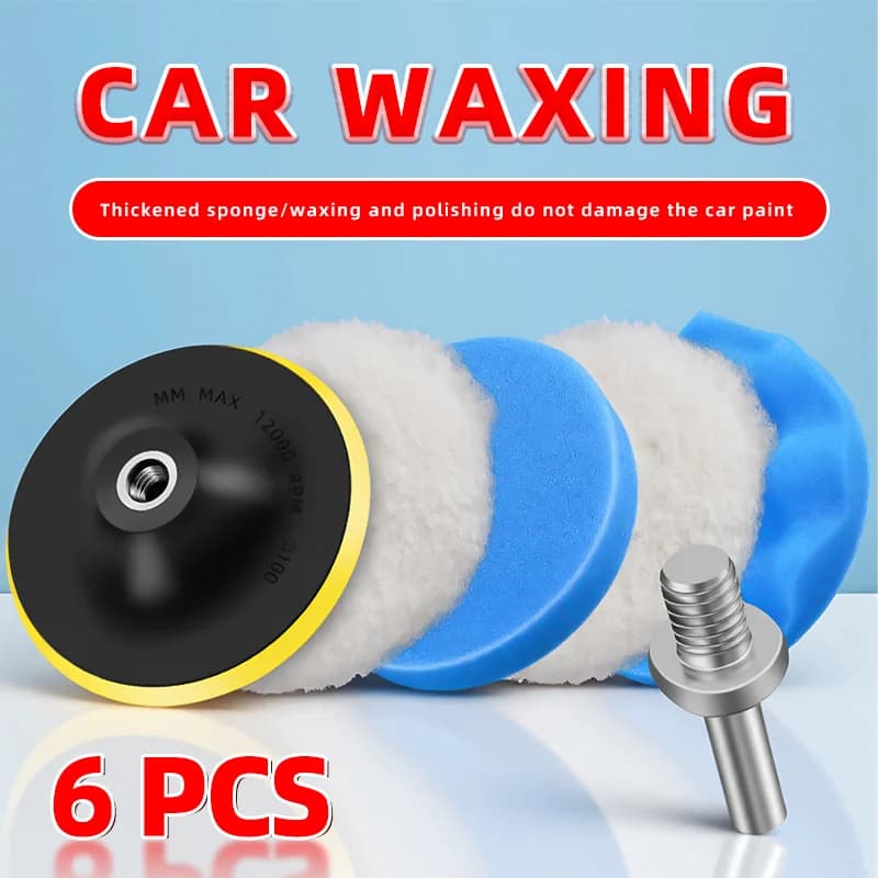 3/4/5/6/7 Pollici Kit di Lucidatura Tampone di Lucidatura Auto Ceretta Spugna Disco Ruota di Lana Auto Vernice Cura Lucidatore Pad per Auto Lucidatore