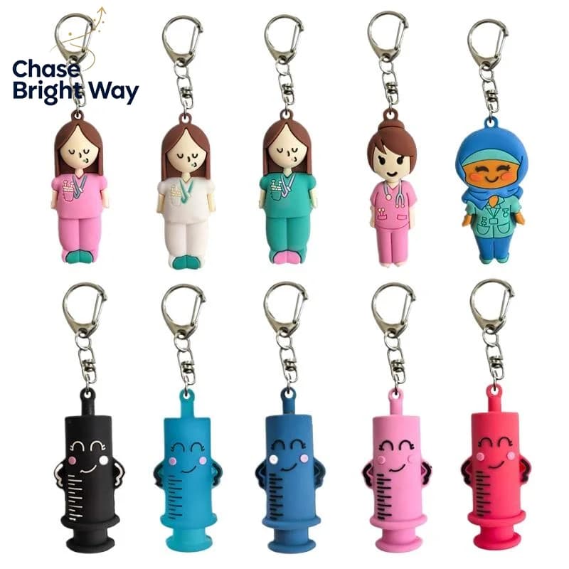 Handy Syringe Shape Ampoule Bottle Opener Keychain Rubber Cutter Medication Aid for Nurse and Home Kit