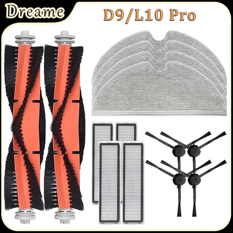 For Dreame D9/L10 Pro Robot Vacuum Cleaner Accessories Main Brush Mop Cloth HEPA Filter Side Brush Replacement Parts