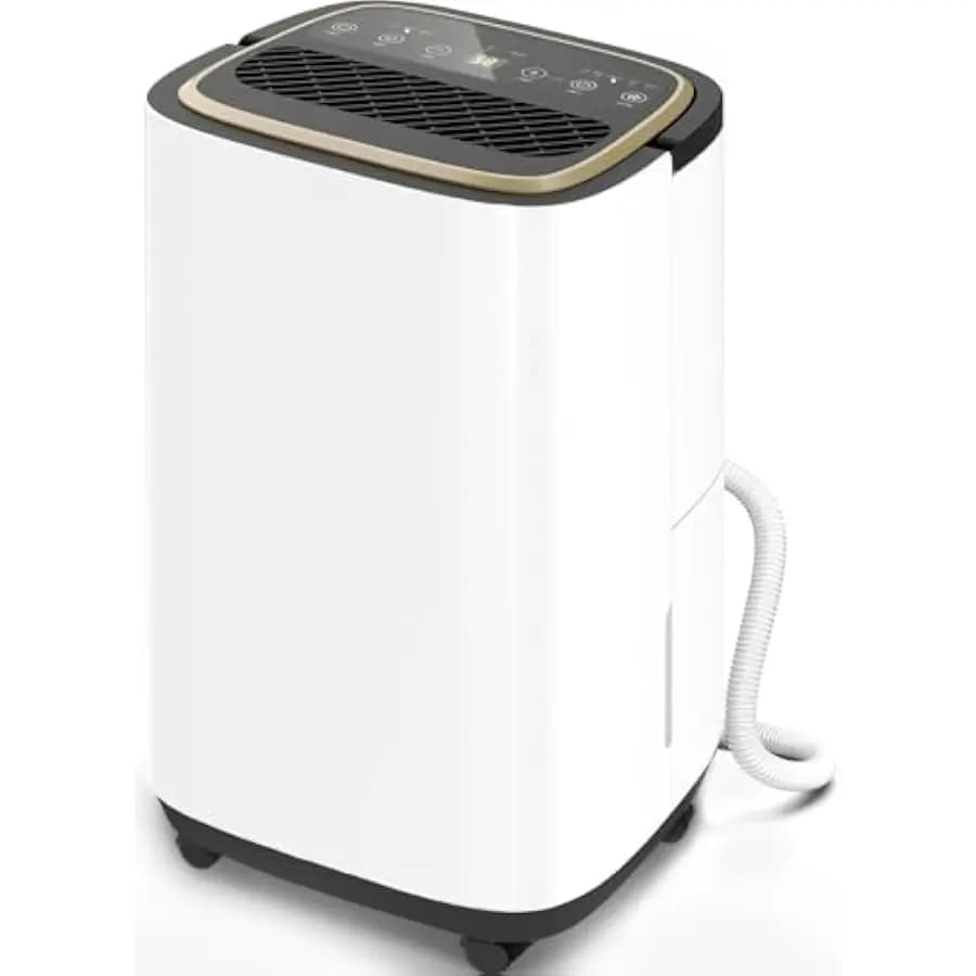 3000 Sq.Ft Dehumidifier for Basement with Drain Hose, 30 Pint Large Best Compressor Dehumidifiers for Home or Garage, Smart Humi