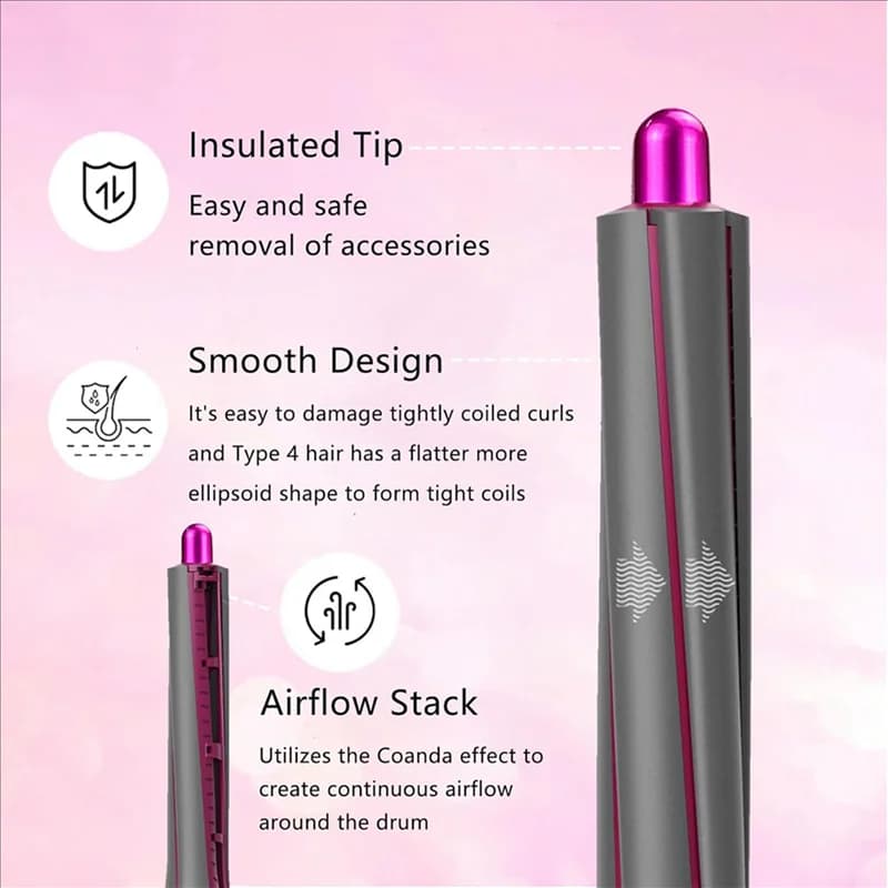 A34R 4 pieces 20 mm long iron barrel curlers for Dyson Airwrap Styler HS05 HS01, volume and shape tool