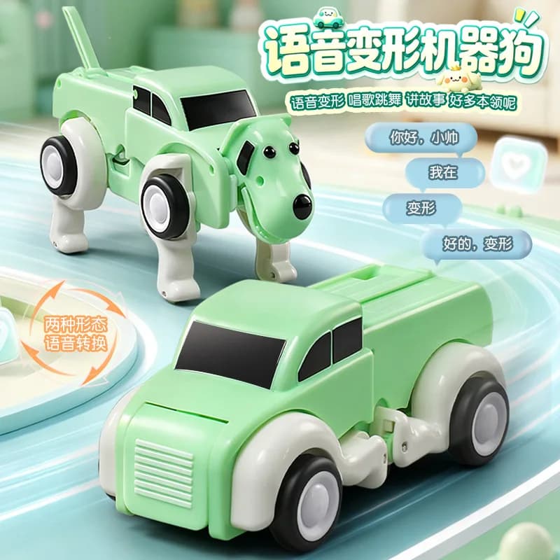 Voice remote control deformation ai intelligent machine dog electric toy car children educational boys and girls new