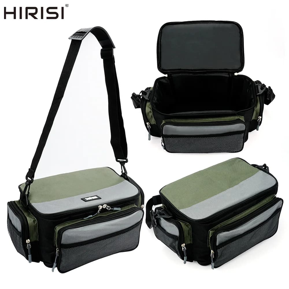 Hirisi W127 Large Capacity Oxford Fishing Tackle Bag Multifunctional Outdoor Fishing Shoulder Bags Fishing Reel Tool Storage Box