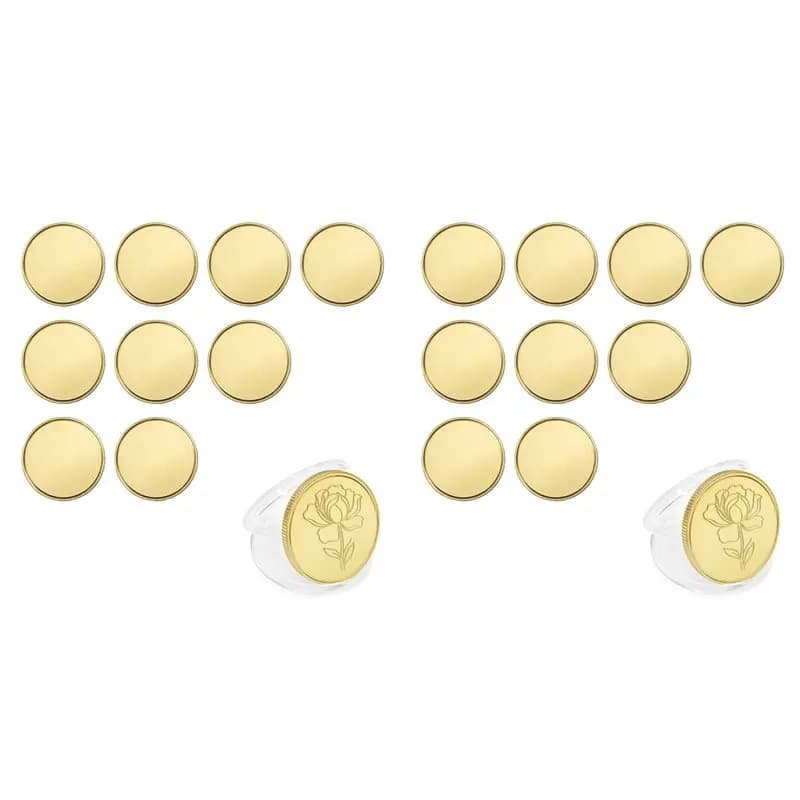 BTCL 20 Monete in Ottone Vuote per Incisione Laser: Monete Metalliche da 40 mm con Scatola Protettiva in Acrilico, Monete Solide