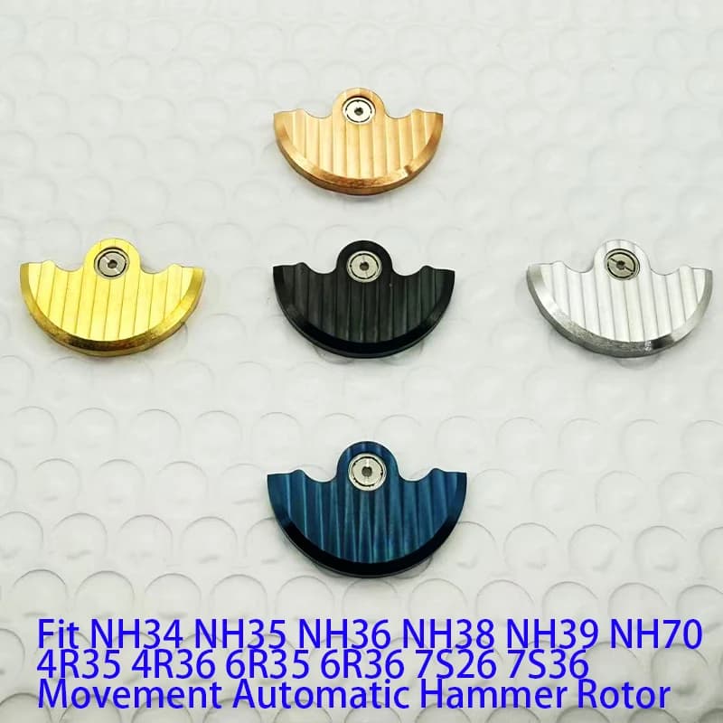 Il movimento NH35 personalizza il rotore automatico del martello adatto NH34 NH36 NH38 4R35 4R36 6R 7S movimento pendolo peso parti di riparazione dell'orologio