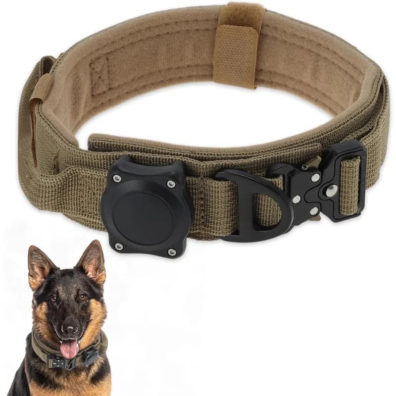 Collare per cani Collare per cani tattico impermeabile con maniglia di controllo Collare Pte con fibbia in lega di zinco per collana per cani di taglia media AirTag