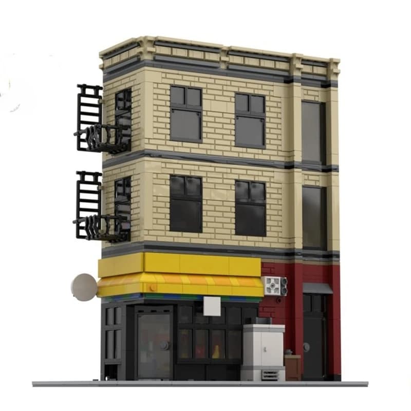 City Street View Man Apt&Deli Model Building Blocks Assembly MOC Apt Floor Collection Toys Gifts