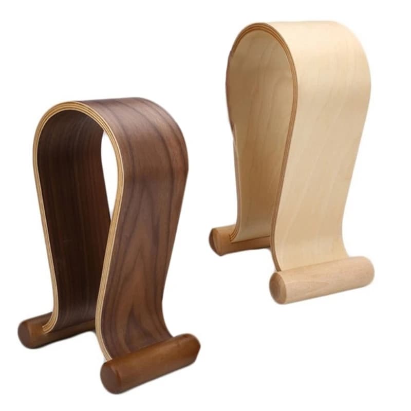 Supporto per cuffie in legno di noce in natura supporto per cuffie da gioco con superficie in noce con Base solida e pesante per tutte le dimensioni delle cuffie
