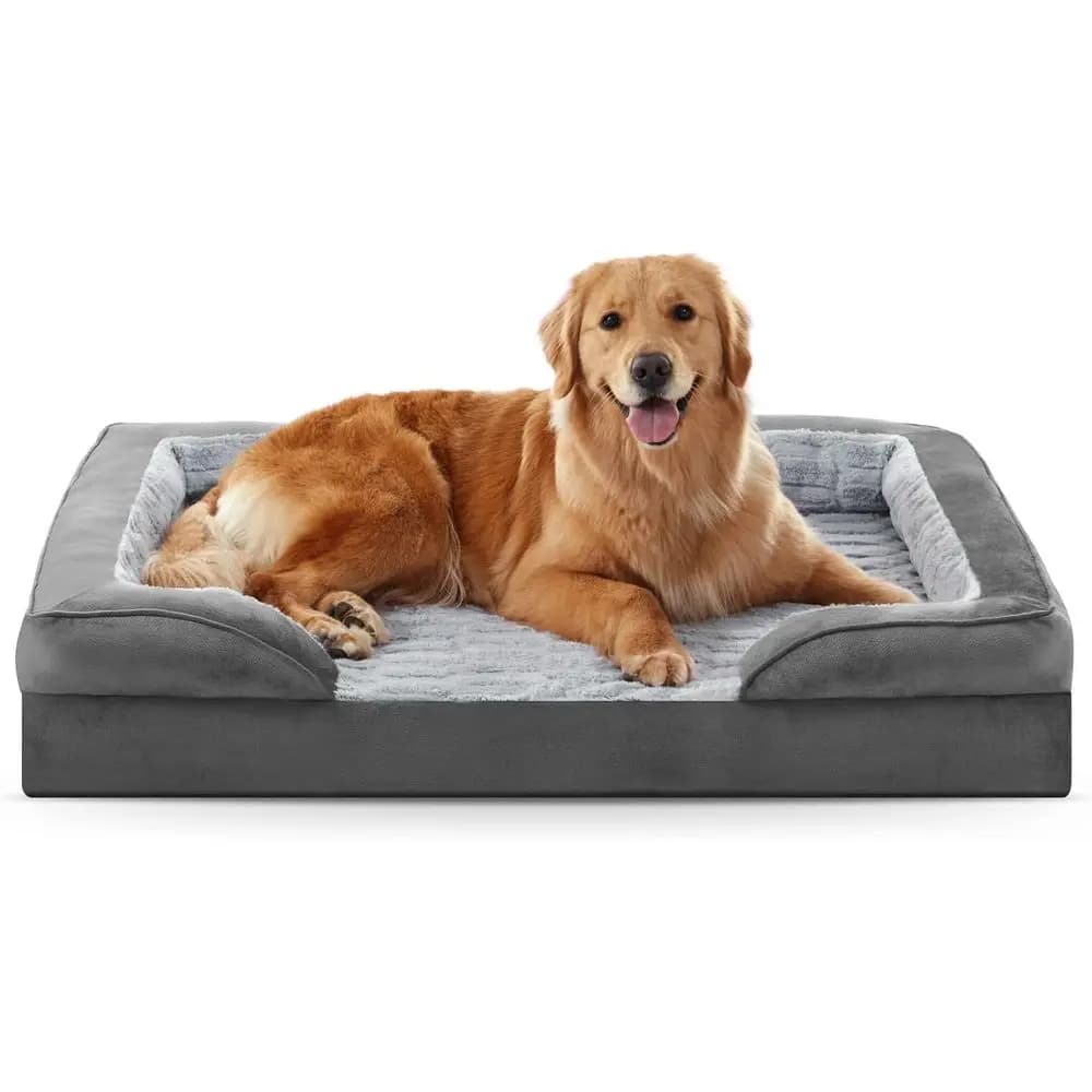 Large XL Orthopedic Cushion for Dogs - Washable, Pet Sofa with Nido d'Ape Structure, Removable Coating, Waterproof Lining, Anti-Slip Base