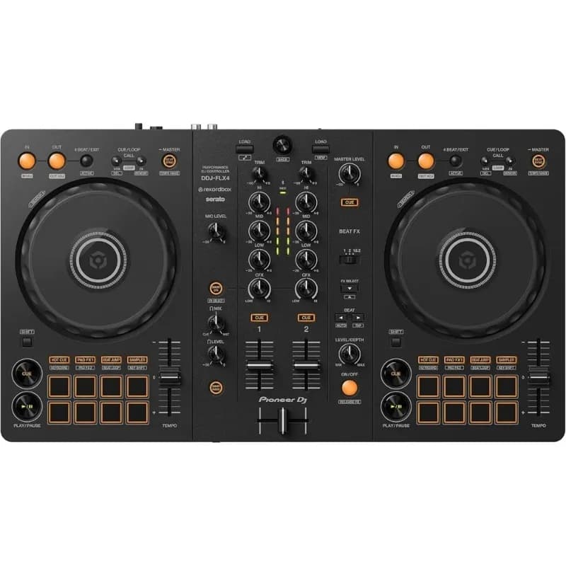Sconto DDJ FLX4 2 deck rekordbox e Serato Controller DJ Integrazione in streaming di grafite Mixing intelligente Uscita audio USB Gra