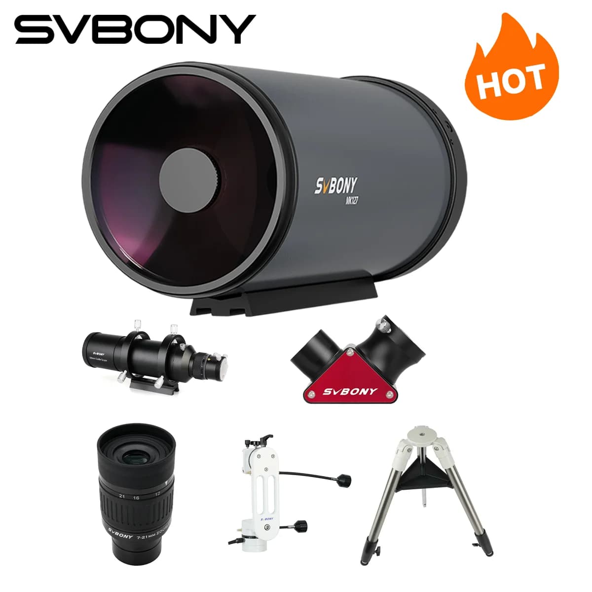 SVBONY MK127 127mm Telescope Kit f/11.8 Maksutov-Cassegrain OTA Complete Portable Ready-to-Use Set for Lunar, Planetary Nebula
