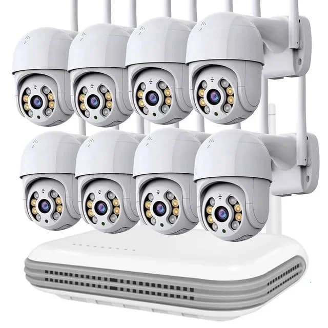 Sistema Wi-Fi Icsee VMX 8CH 4mp 5MP con Telecamera PTZ Wireless, Kit NVR con Audio Bidirezionale, Sistemi di Sicurezza e Sorveglianza CCTV
