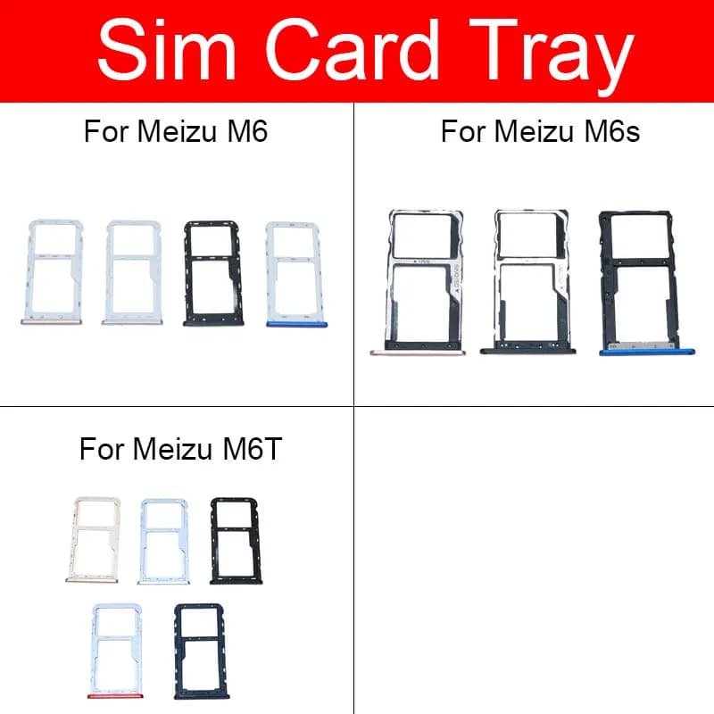 Supporto del vassoio della scheda di memoria e SIM per Meizu Meilan Blue Charm 6 S6 6t M6 M6s M6T M711c M811h M811Q Presa per slot per lettore di schede SIM