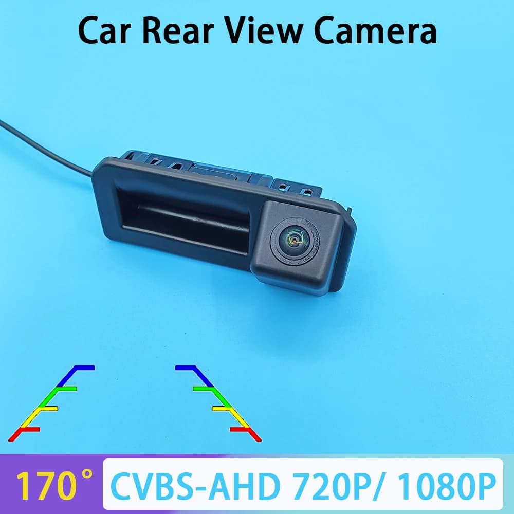 170 ° Telecamera posteriore AHD 1080P CVBS integrata nella maniglia del portellone posteriore per Vento Polo Sedan Facelift 2017-2019