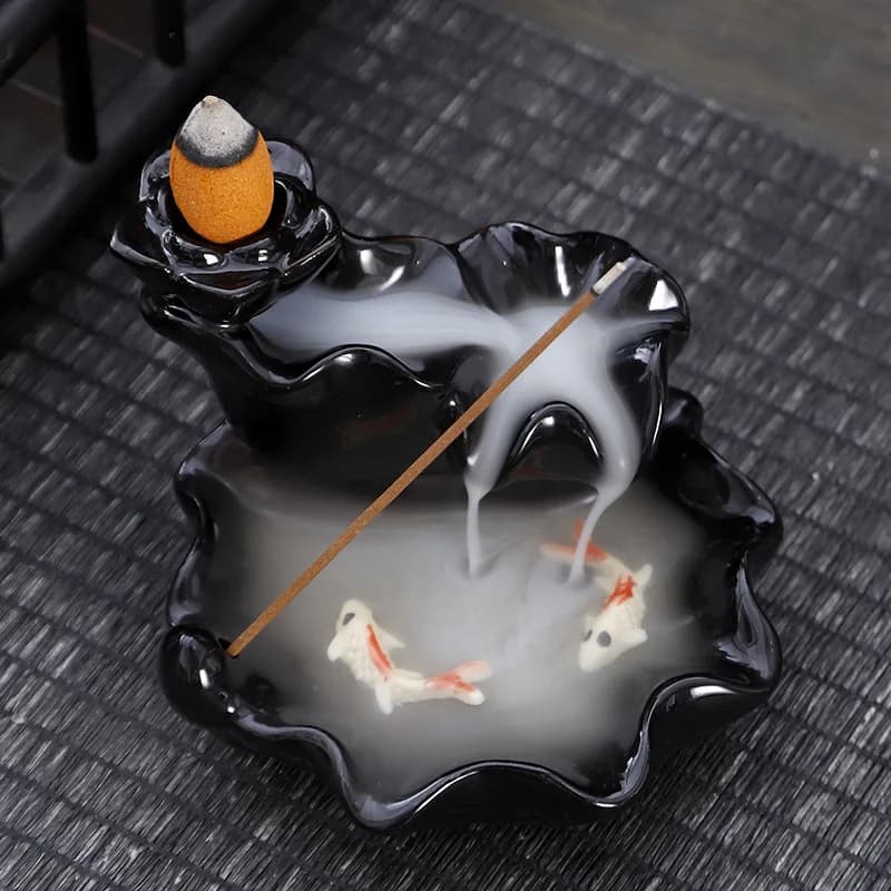 Ceramic Backflow Buddha Hand Fake Mountain Home Burner Incense Stick Office Decoration