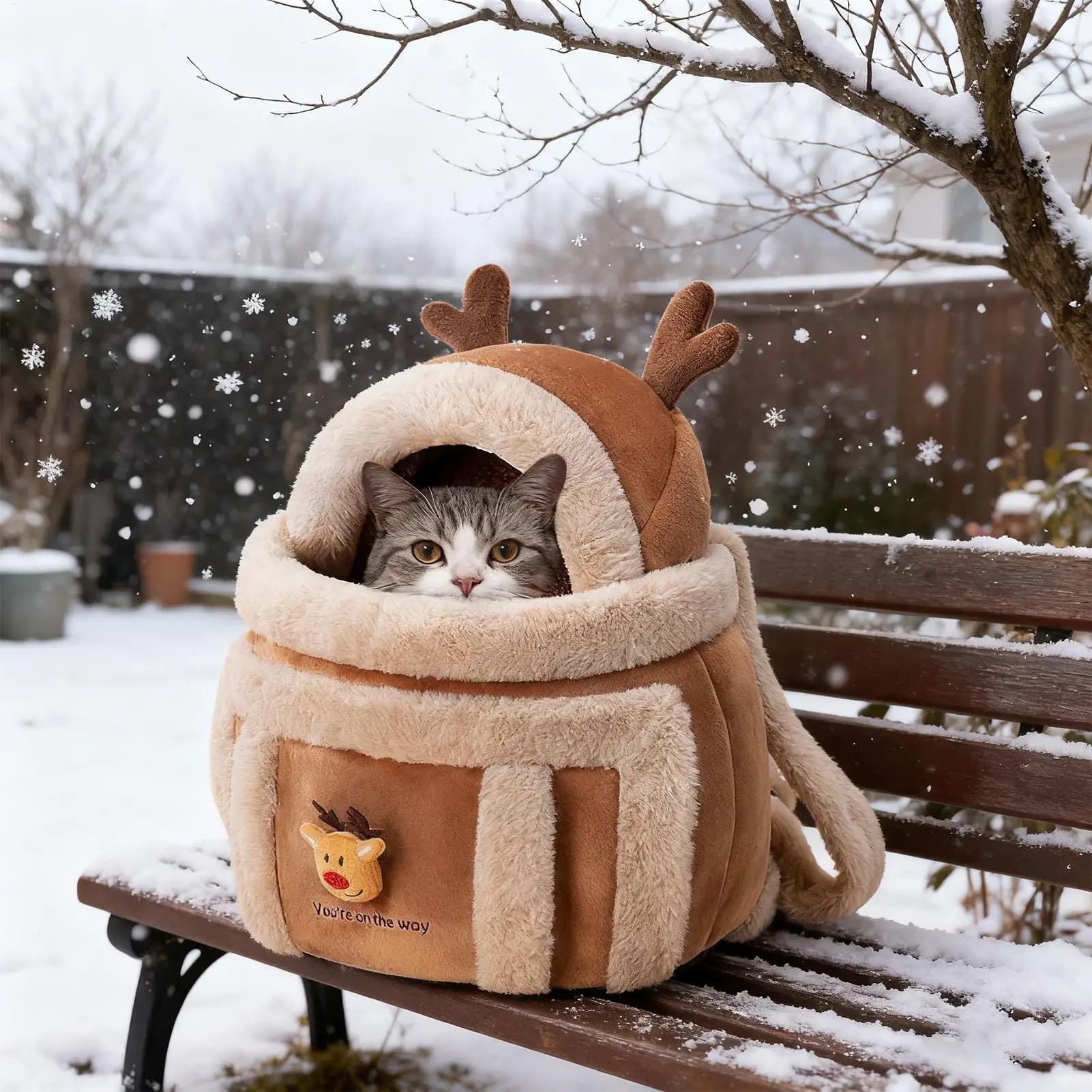 Borsa per animali domestici Zaino per animali domestici in peluche a forma di alce Zaino morbido per cuccioli in uscita per viaggi Escursionismo Campeggio aereo all'aperto