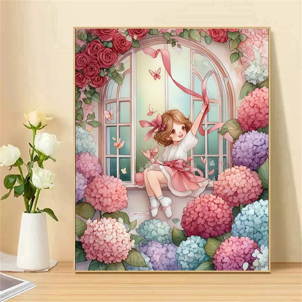 Painting by Numbers For Adult Ribbon Girl Dropshipping Canvas Oil Paint by Number Home Decor