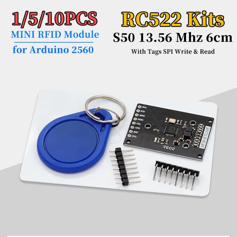 1/5/10PCS MINI Modulo RFID RC522 Kit S50 13.56 Mhz 6cm con Tag SPI Scrittura e Lettura per Arduino 2560