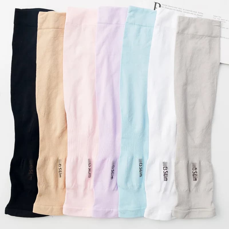 3 Pairs Ice Silk Anti-UV Arm Covers for Men Women Cycling Running Fingerless Gloves Summer Cool Elastic Sleeves
