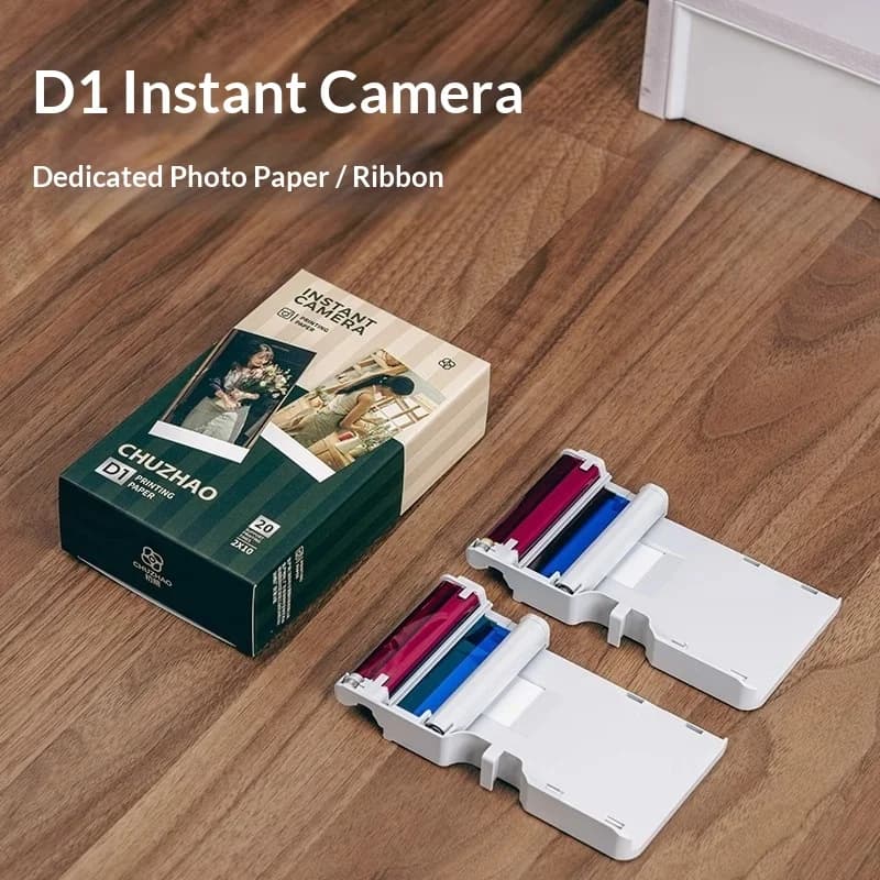 Carta fotografica D1, carta per stampa a colori per fotocamere istantanee, con nastro a colori integrato e sublimazione termica per immagini a scatto singolo