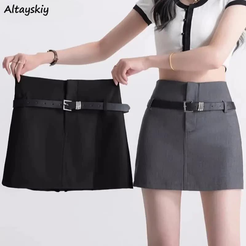 Cintura chic Mini Bud Gonne Moda donna Solido Semplice Per il tempo libero Sexy Slim Dolce Giovane Popolare Streetwear Ragazze All-match Ins Nuovo BF