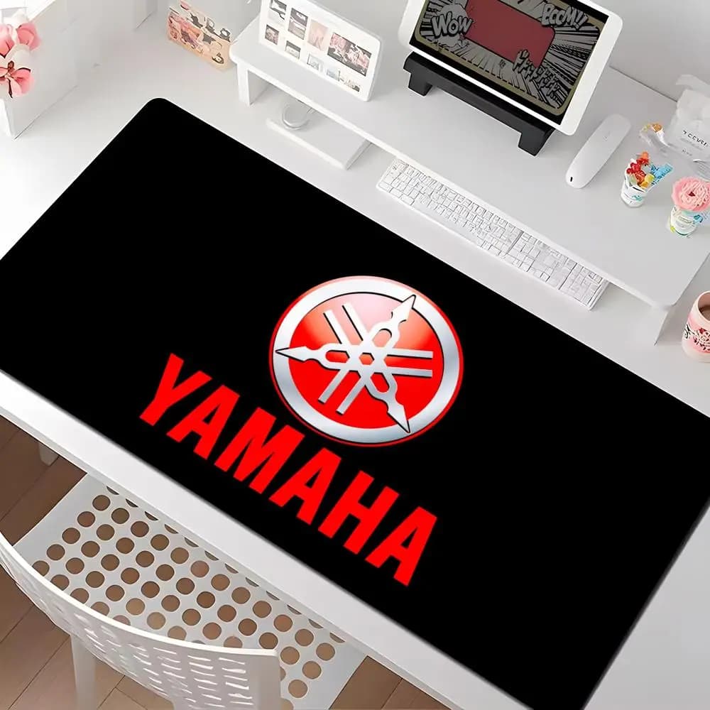 Tappetino per mouse con logo Y-Yamaha-ES, diverse dimensioni, grandi tappetini quadrati per computer, ufficio, gioco, tappetini per mouse in gomma antiscivolo
