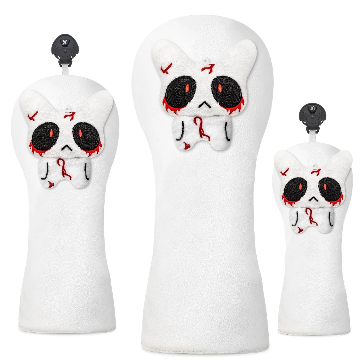1pc/3pcs Cute Doll Design Golf Head Covers, Fits Driver, Fairway Wood And Hybrid Clubs, Unisex, Durable And Stylish Golf Club