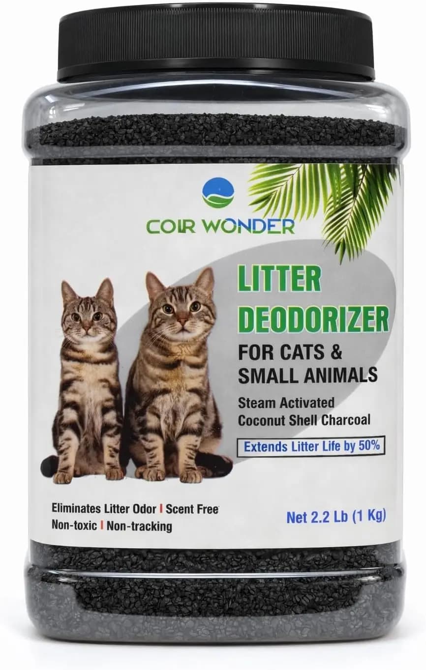 Deodorante per lettiera per gatti – Carbone attivo da 2,2 libbre – Elimina gli odori per lettiera, pollaio, recinti per piccoli animali