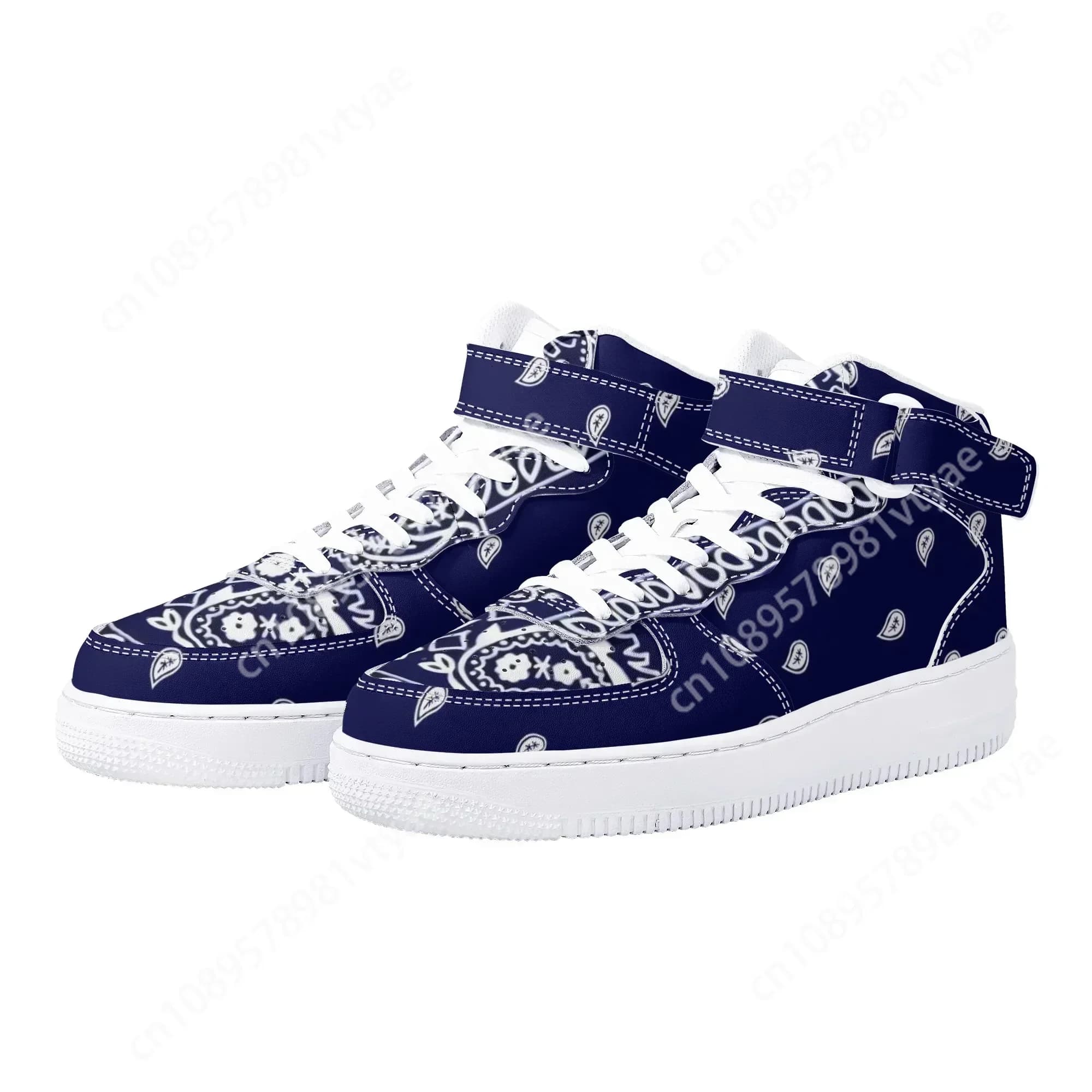 New Arrivals Bandana Print Men's Basketball Sneakers Free Time Shoes Real Size Running Shoes Factory Direct Sales