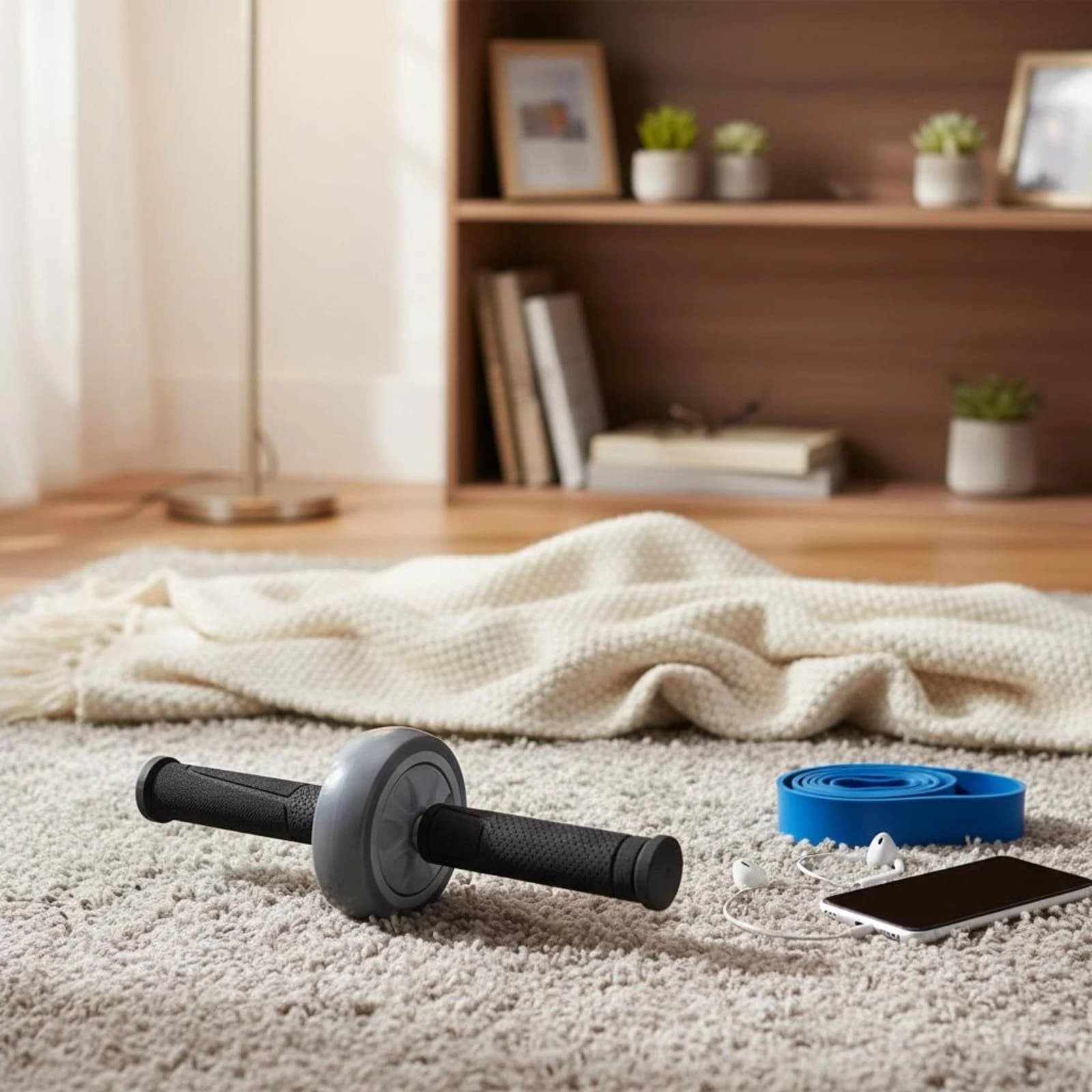 Ab Roller Double Shielding Covers Ab Wheel Core Crunch Roller Compact Fitness Equipment Non-Slip Handles
