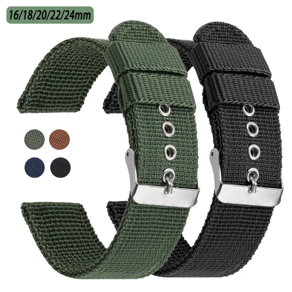 Cinturino in nylon morbido 18mm 20mm 22mm Cinturino sportivo 16mm 24mm Tela traspirante Sostituisci cinturino per uomo Donna Bracciale universale