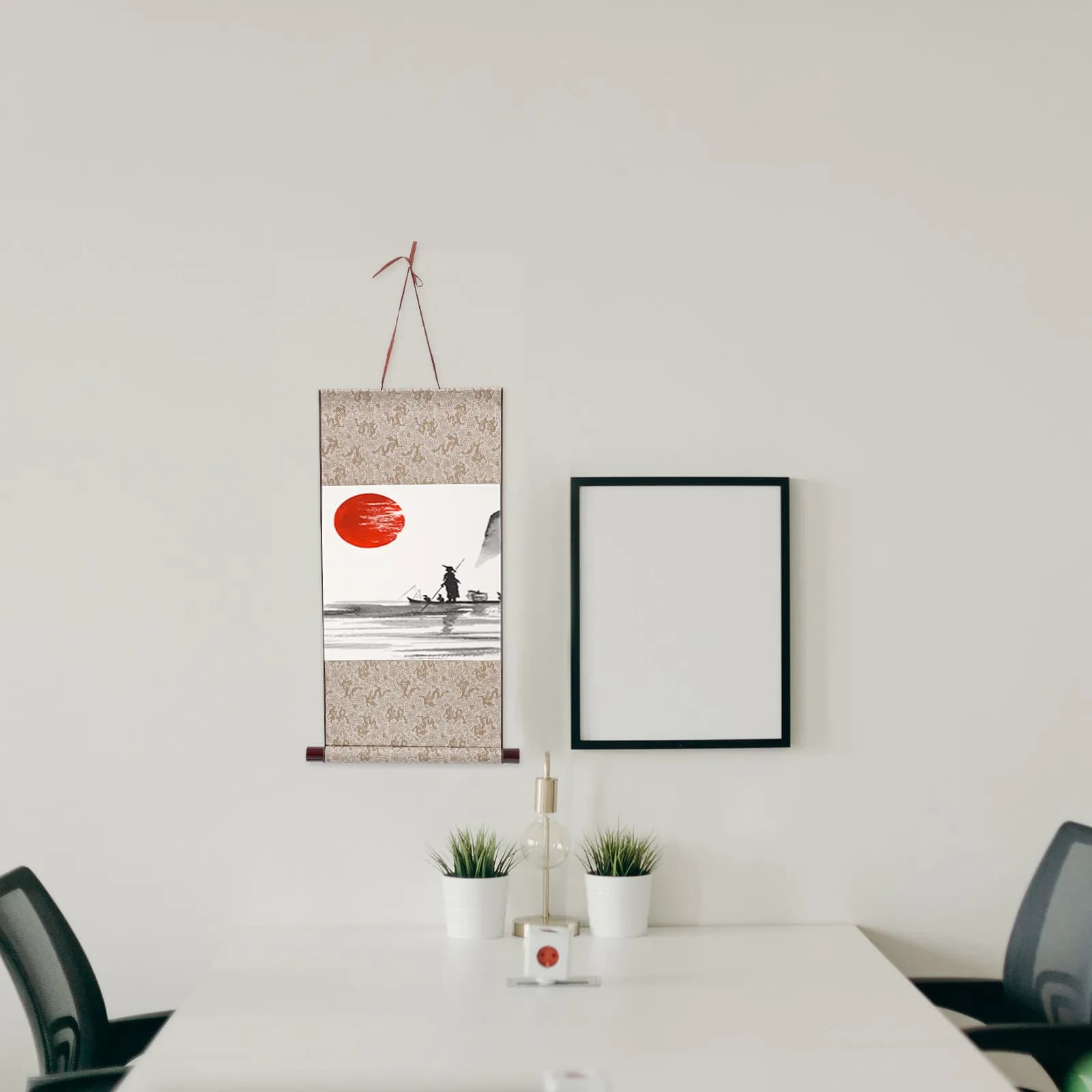 2Pcs Chinese Scroll Paper Blank Hanging Calligraphy Scroll for Kanji Brush Art Lightweight and Portable Practice Paper Set
