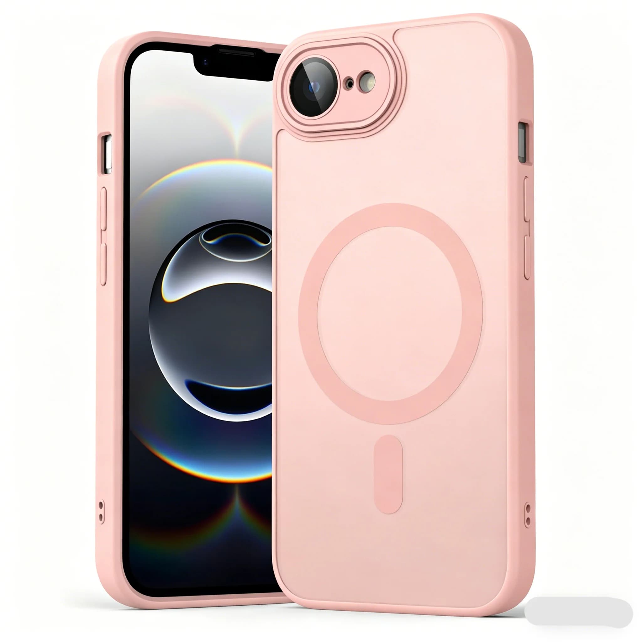 Custodia magnetica con ricarica wireless Magsafe per iPhone 16e Cover ibrida antiurto per iPhone 16e Guscio in silicone con retro rigido traslucido