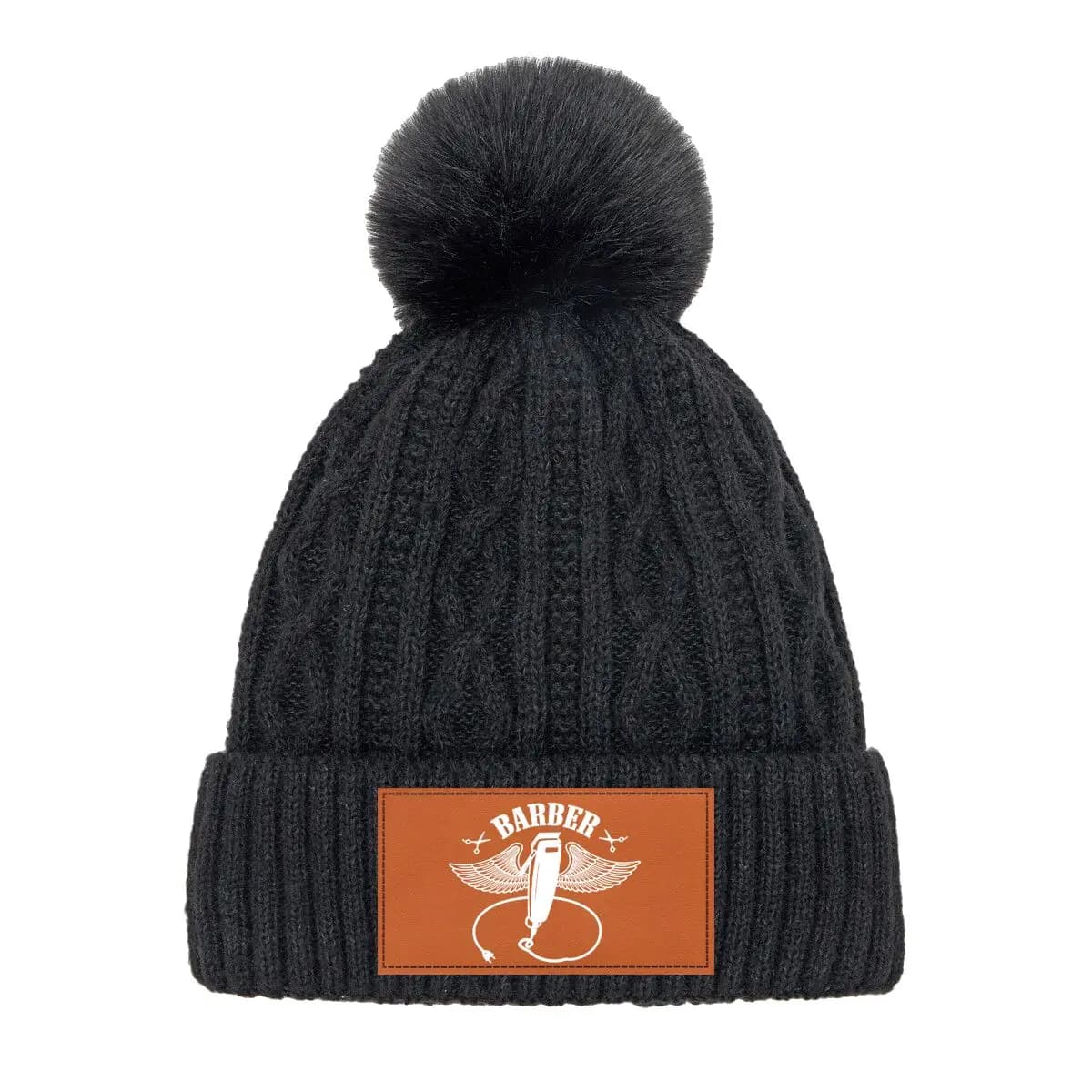 Berretti da barbiere alato Art lavorati a maglia Cappelli invernali caldi Berretto termico Pompon di pelliccia