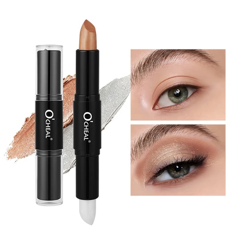 O'CHEAL Stick Ombretto Doppia Punta 9 Colori: Valorizza il Trucco Occhi, Crea un Trucco Occhi Scintillante, Effetto Perlescente e Liscio