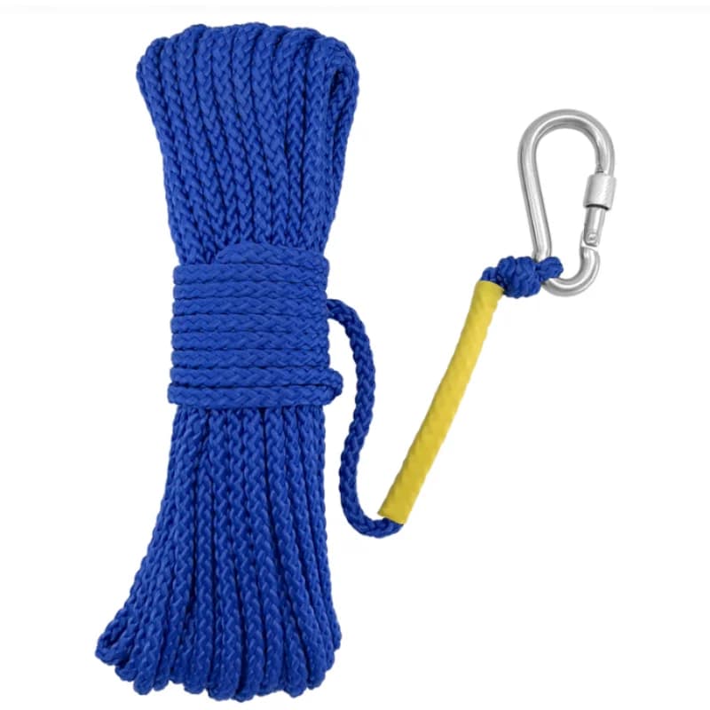 ISURE MARINE 1/4" x 50FT Floating Rope Life Ring Rope Lifesaving Dock Lines Nylon Rope With Spring Hook For Boating,Mooring