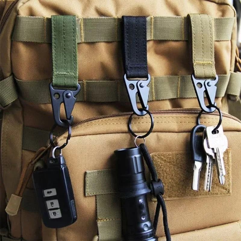 X2 Edc Nylon tattico esterno fibbia multifunzionale gancio per becco d'aquila zaino cinturino in velcro arrampicata su roccia escursionismo pulsante per bevande