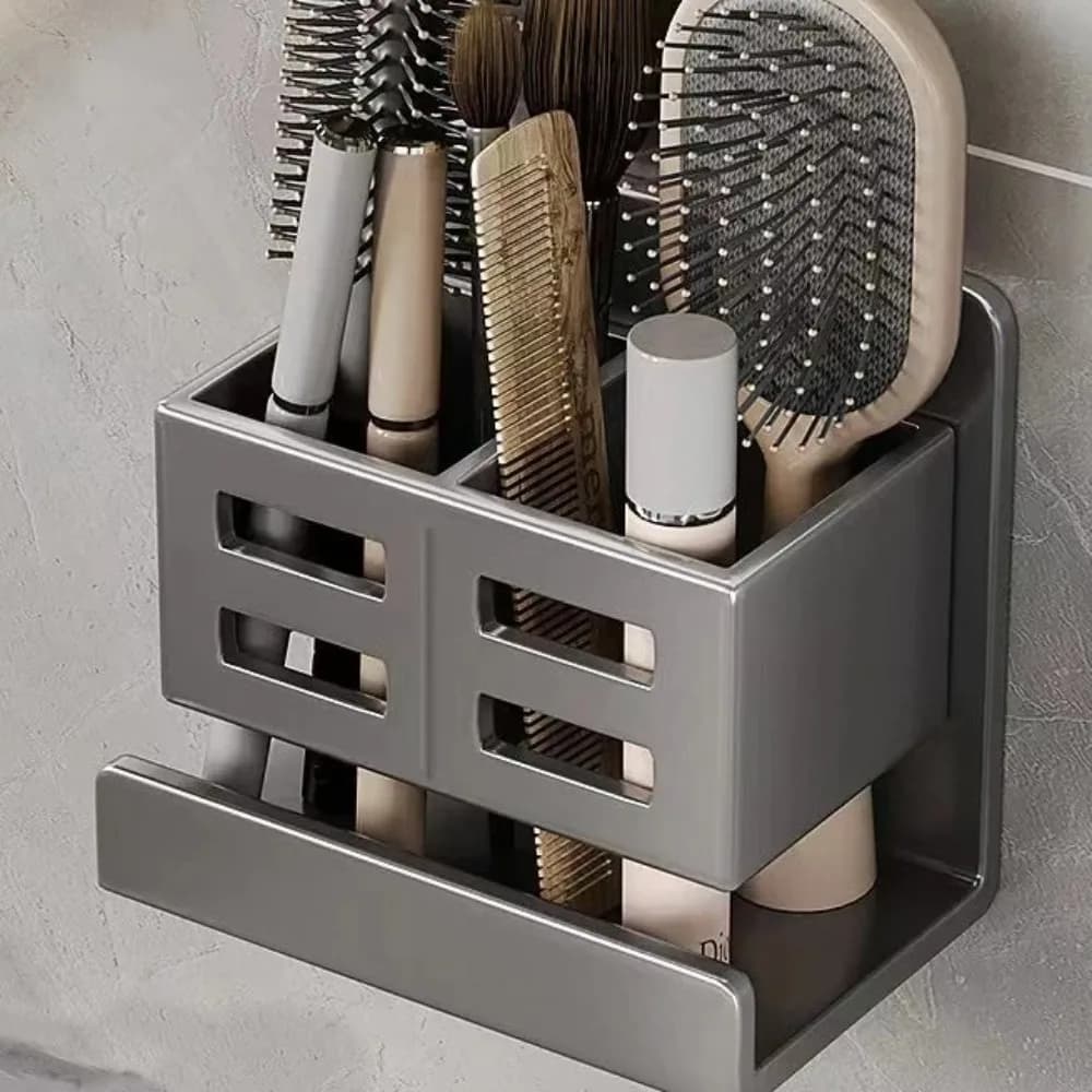 Portaspazzolino multifunzionale senza fori rasoio da bagno pettine per capelli portaspazzolino da parete forniture per il bagno