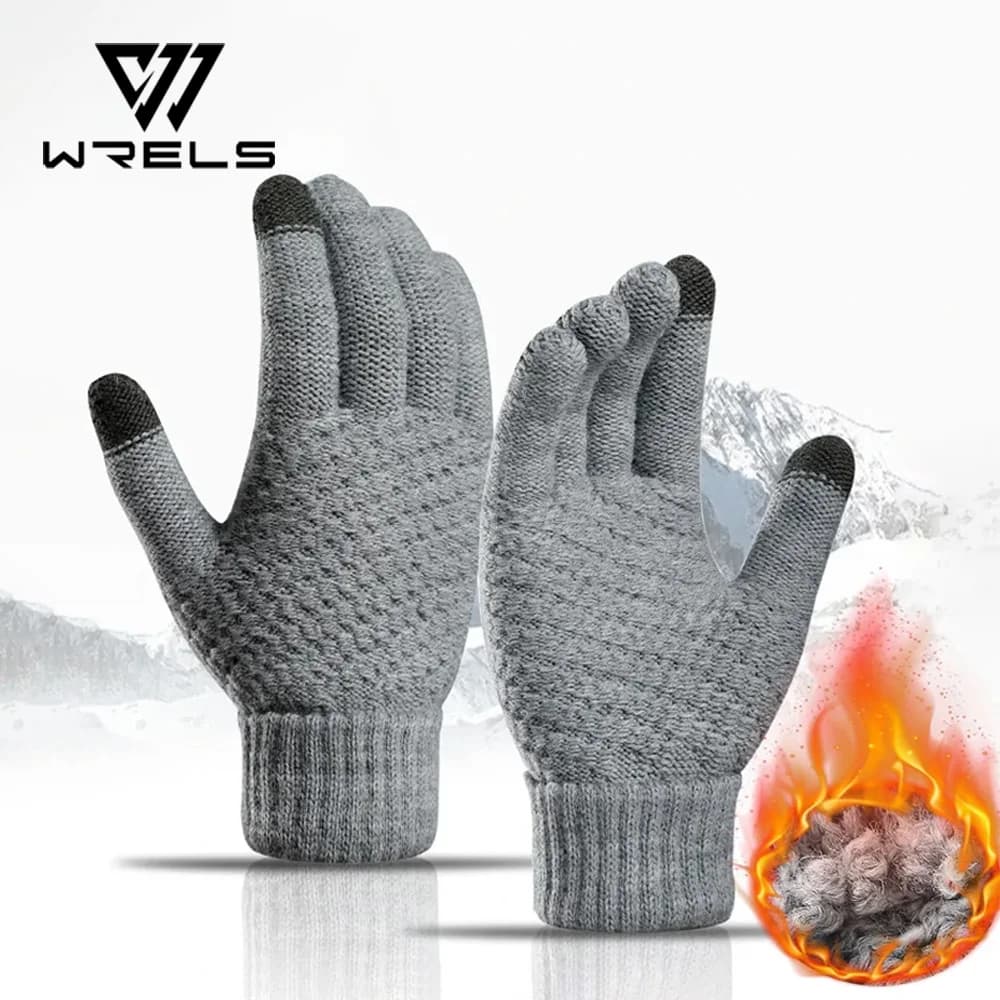 Women's and Men's Warm Winter Touch Screen Gloves Outdoor Cycling Guiding Gloves With Full Fins