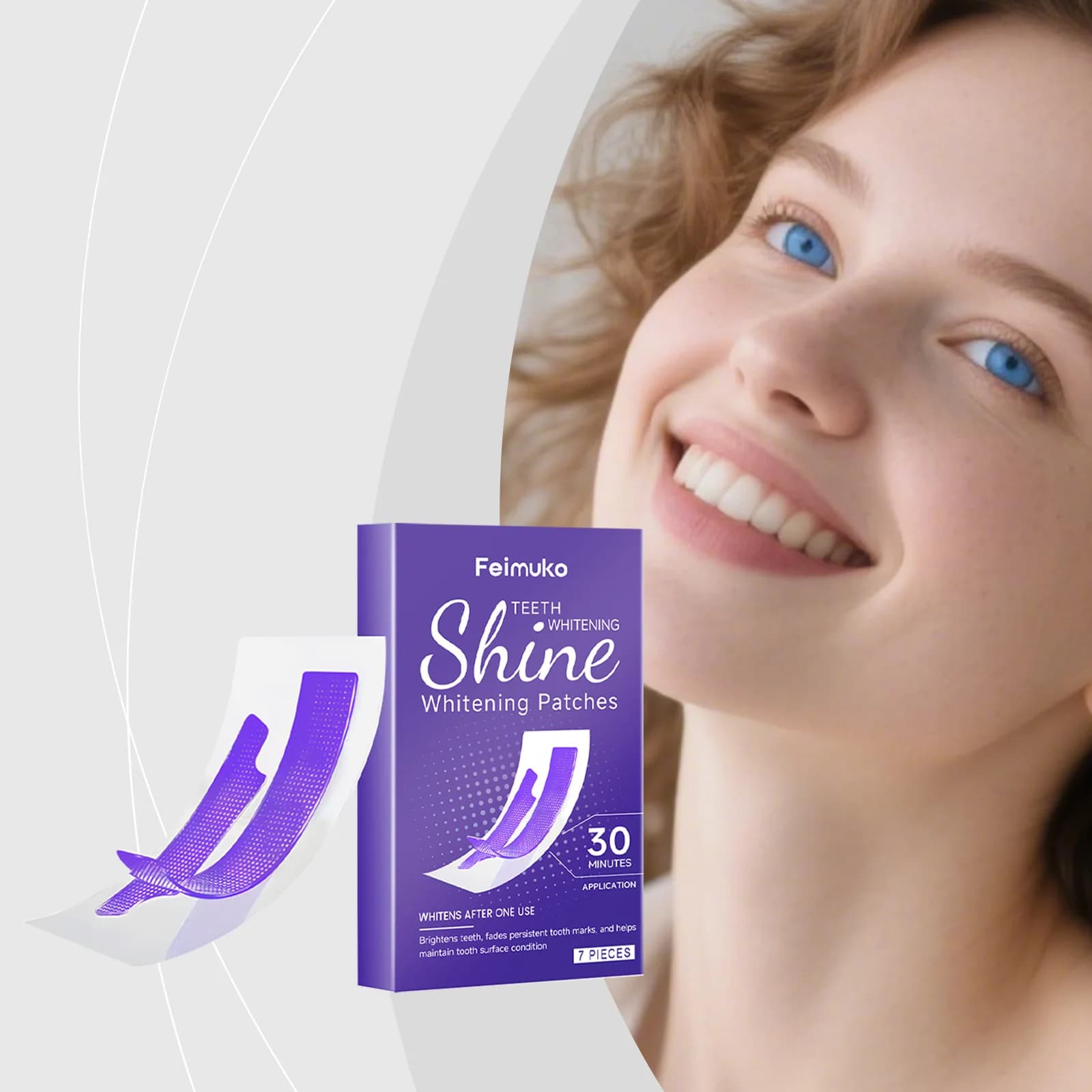 7 Paia di Strisce Sbiancanti per Denti Viola, Rimozione Rapida ed Efficace delle Macchie, Cura dell'Igiene Orale, Pratico Trattamento Dentale per Uso Domestico